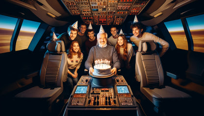 Geburtstagsfeier im Flugsimulator